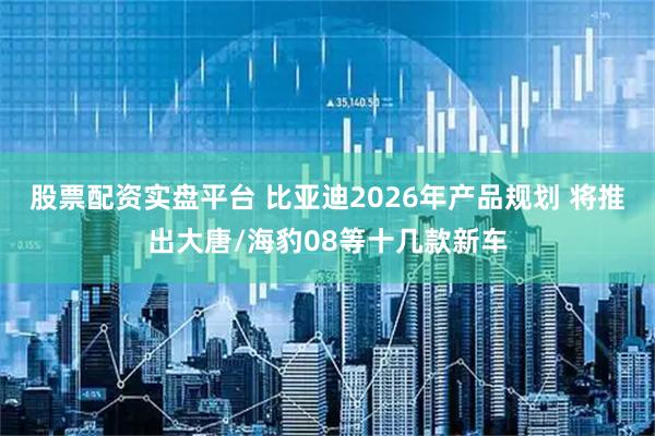 股票配资实盘平台 比亚迪2026年产品规划 将推出大唐/海豹08等十几款新车