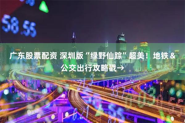 广东股票配资 深圳版“绿野仙踪”超美！地铁＆公交出行攻略戳→